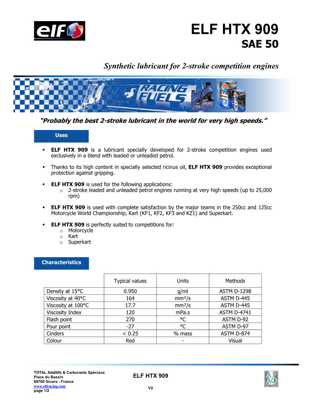 Elf Htx 909 Sae 50