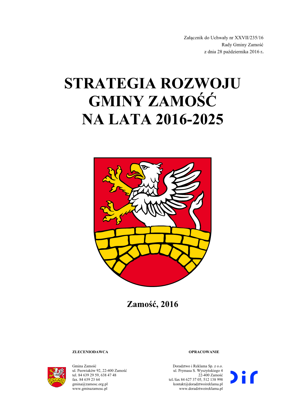 Strategia Rozwoju Gminy Zamość Na Lata 2016-2025