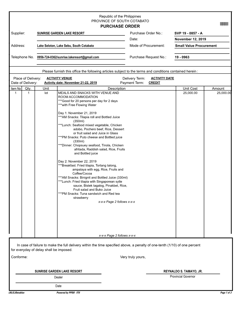 Purchase Order