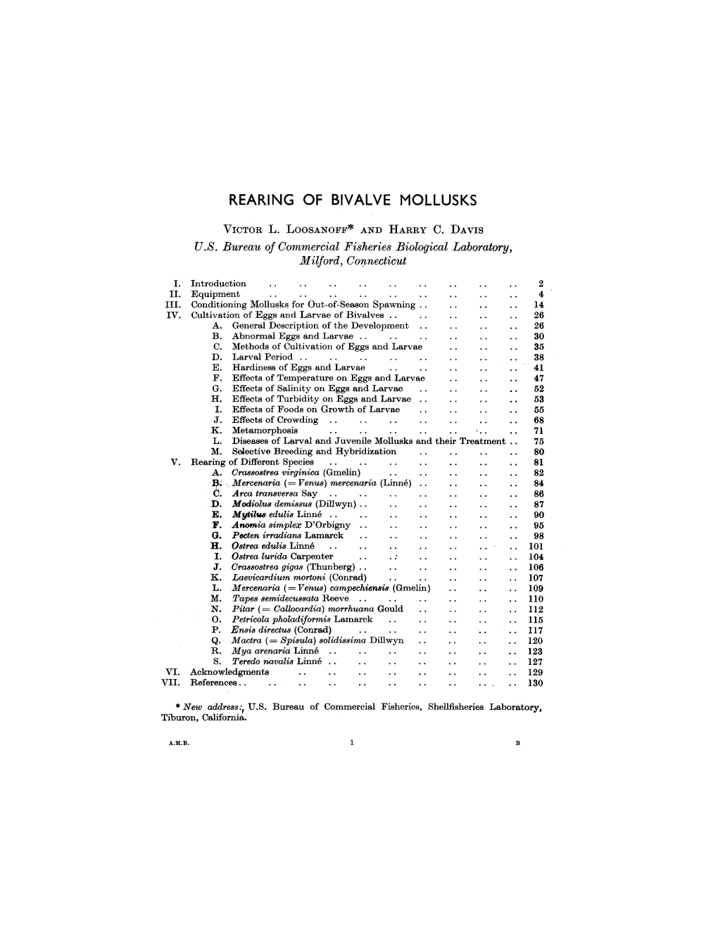 Rearing of Bivalve Mollusks