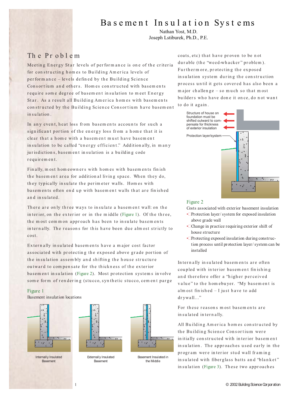 Basement Insulation Systems Nathan Yost, M.D