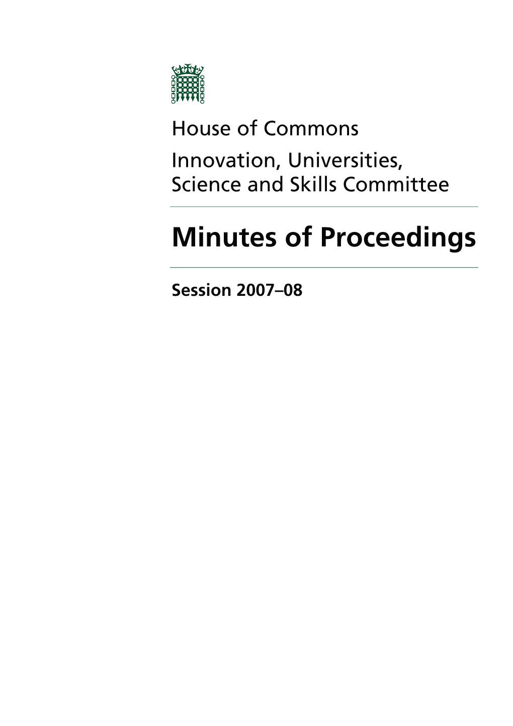 Minutes of Proceedings