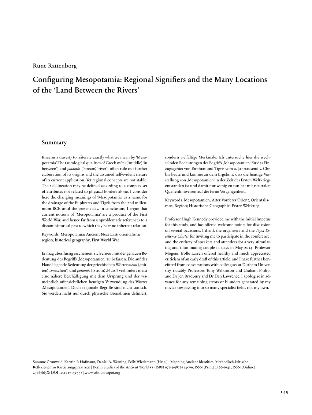 Configuring Mesopotamia