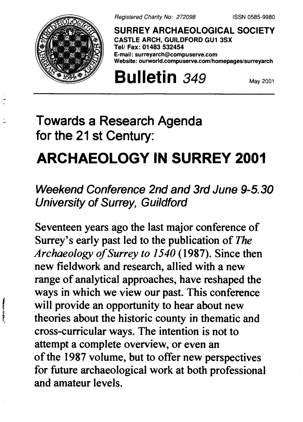 F Will Provide an Opportunity to Hear About New I Theories About the Historic County in Thematic and Cross-Curricular Ways