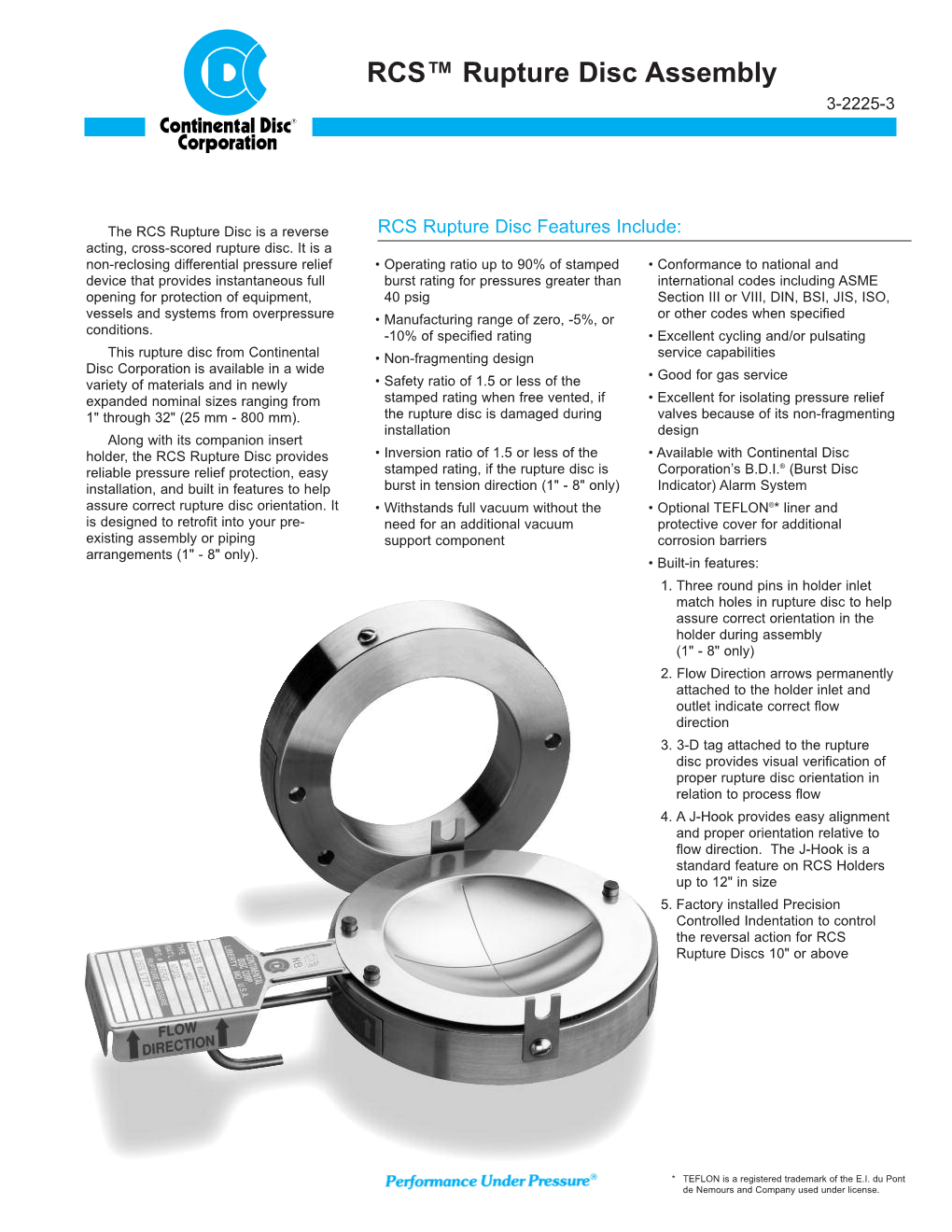 RCS™ Rupture Disc Assembly