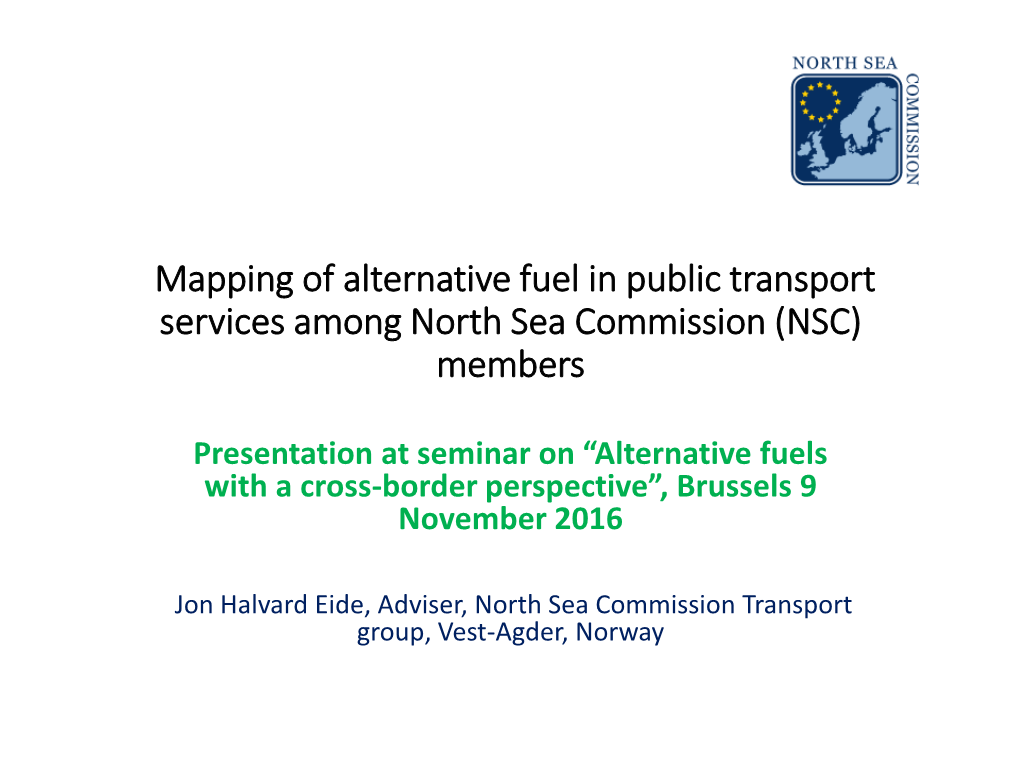 Mapping of Alternative Fuel in Public Transport Services Among North Sea Commission (NSC) Members