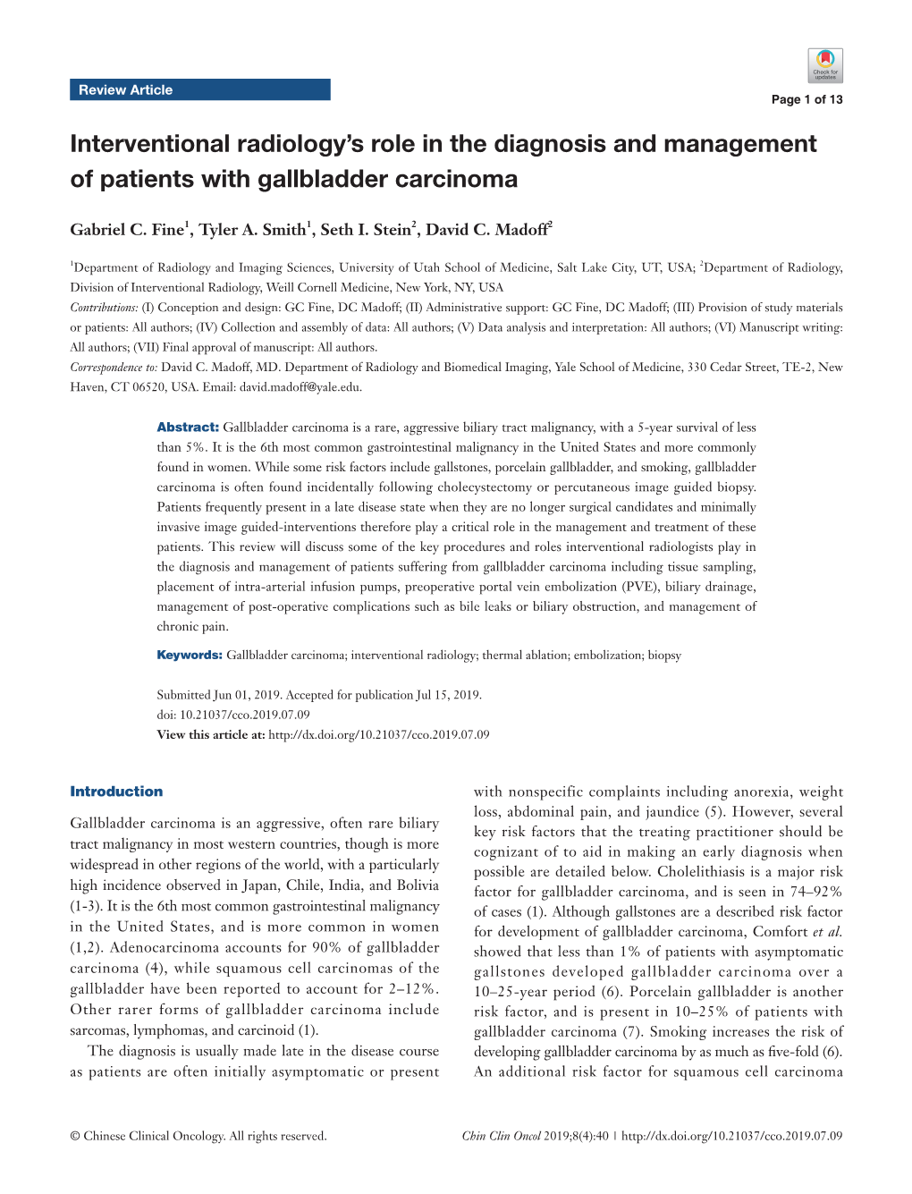 Interventional Radiology's Role in the Diagnosis and Management Of