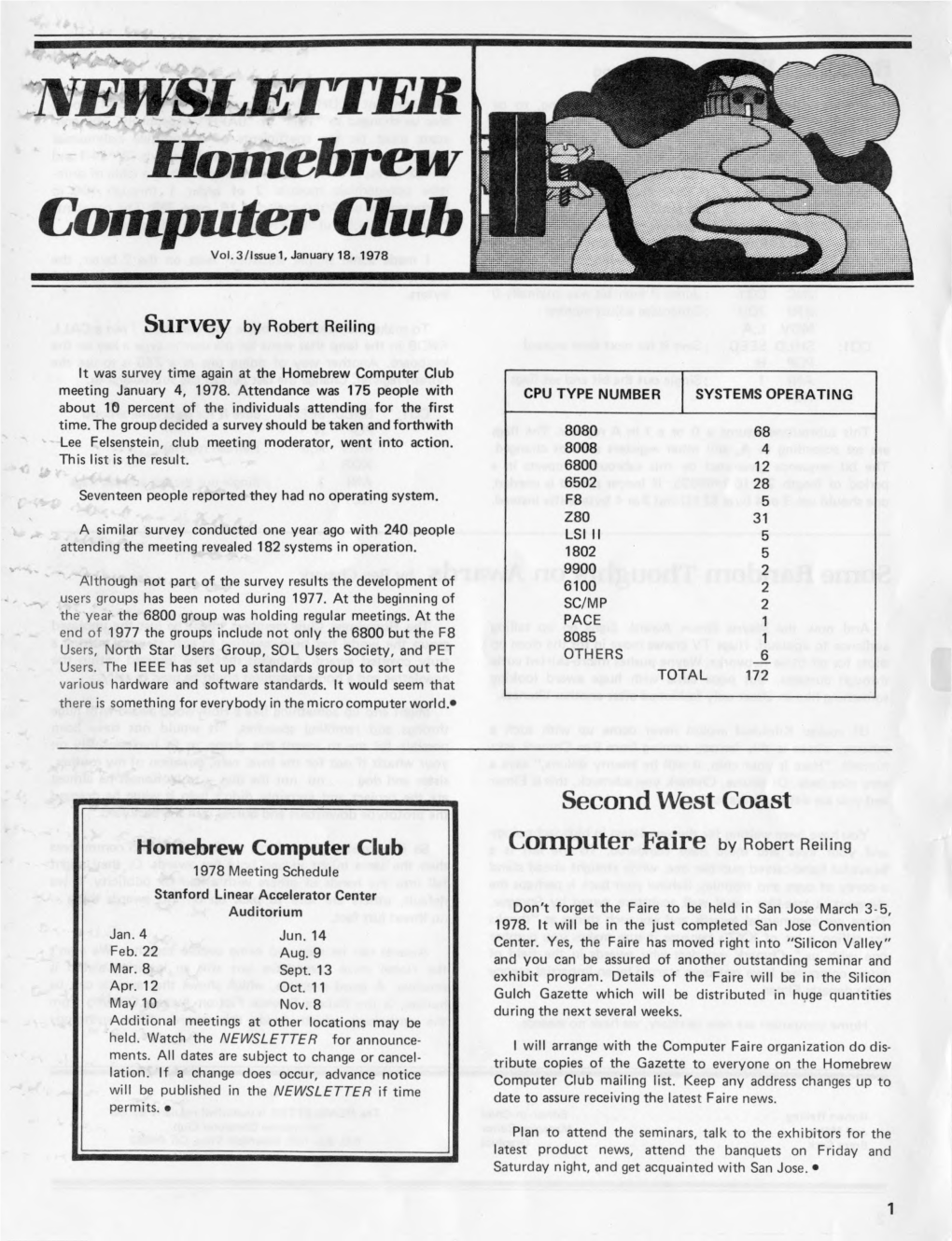 NEWSLETTER Homebrew Computer Club
