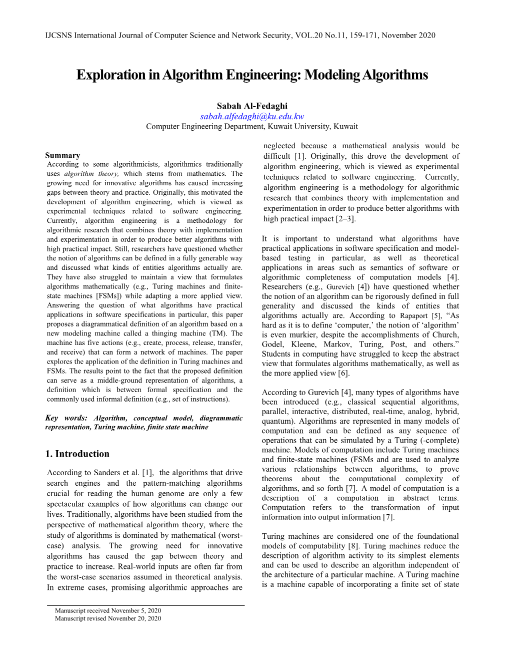 Exploration in Algorithm Engineering: Modeling Algorithms