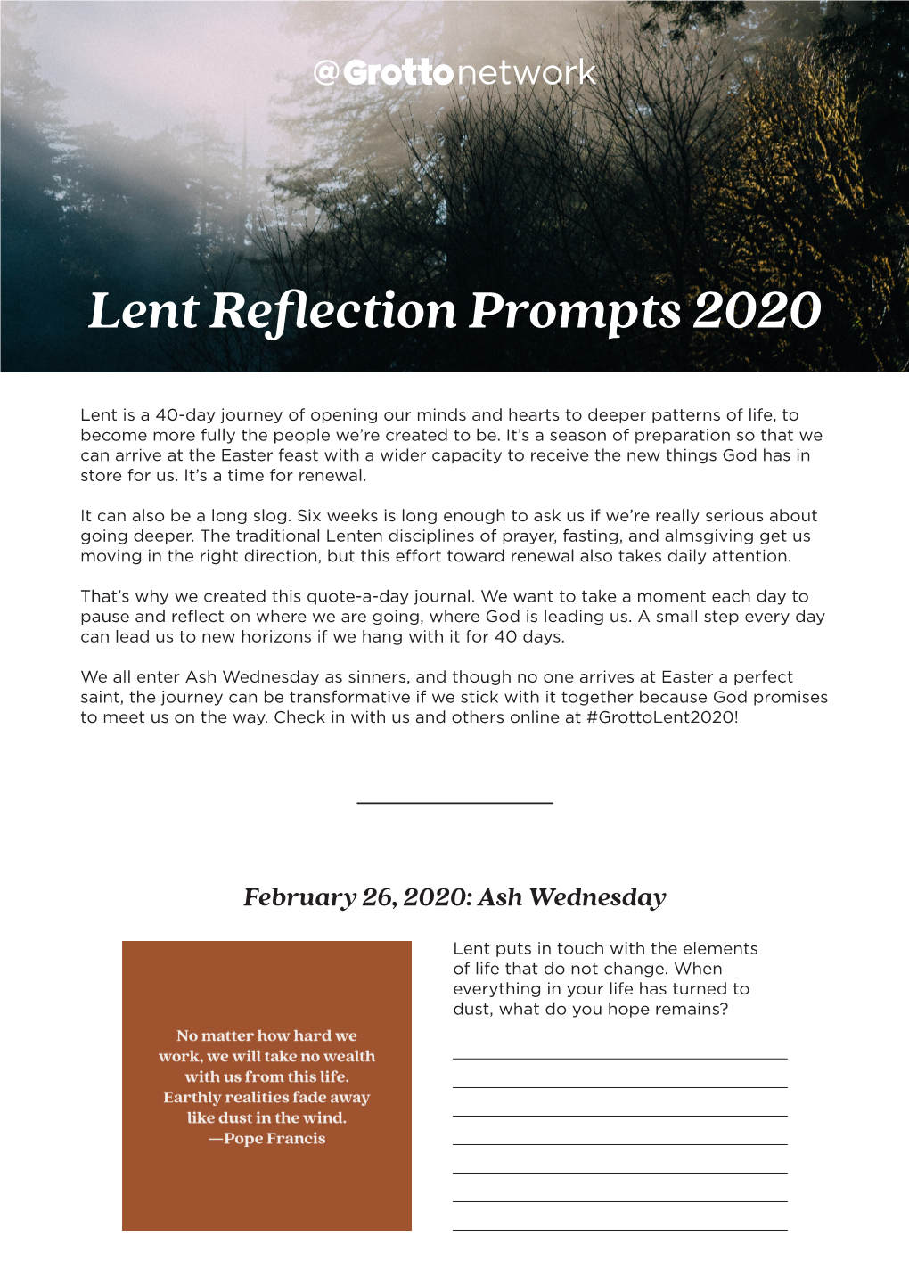 Lent Reflection Prompts 2020