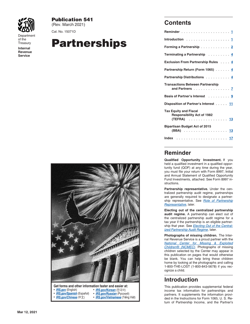 Publication 541, Partnerships