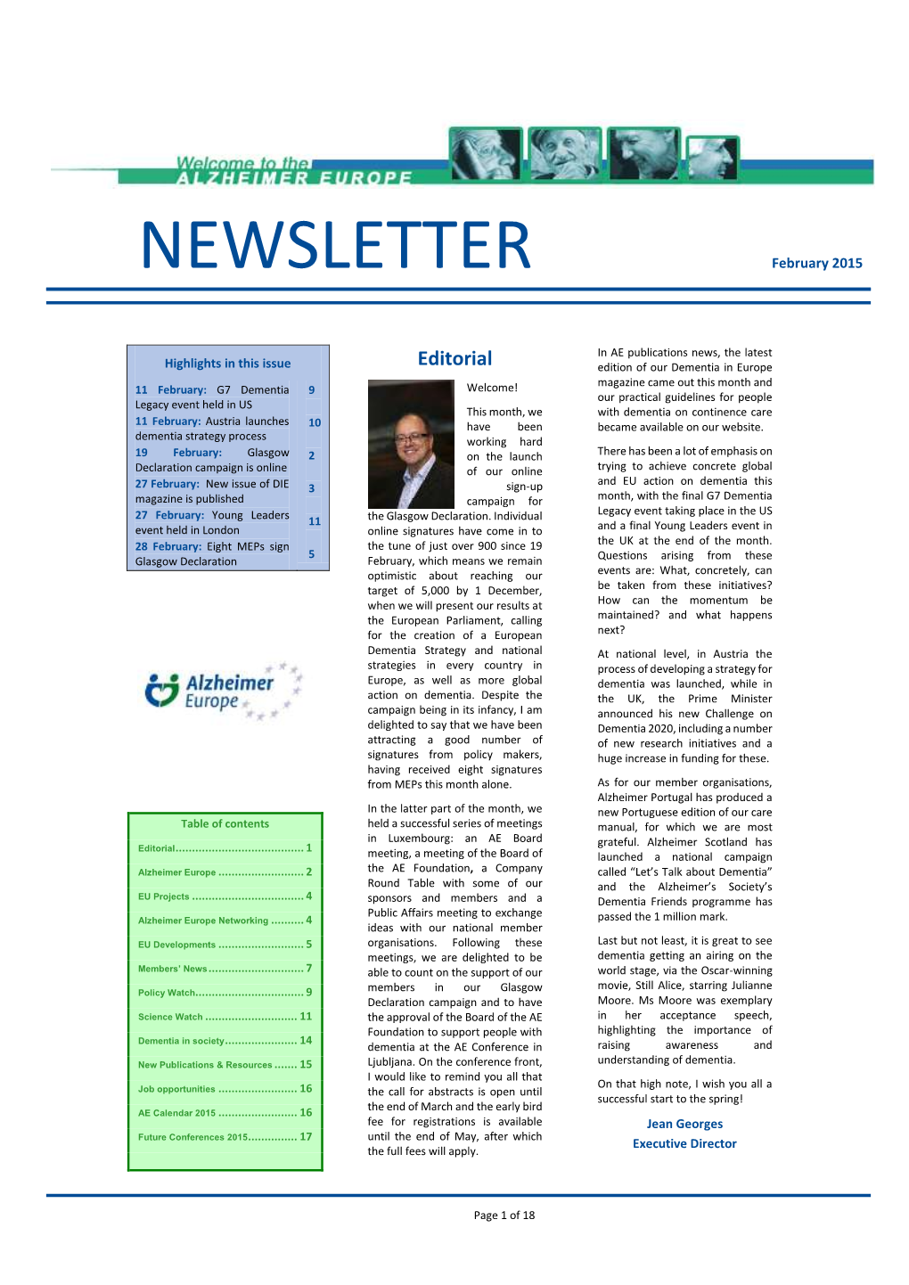 NEWSLETTER February 2015