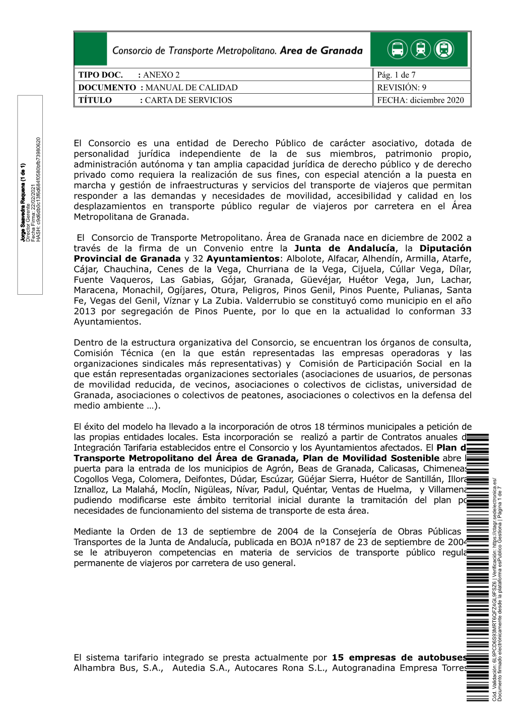 CARTA DE SERVICIOS Rev. 9 DICIEMBRE 2020