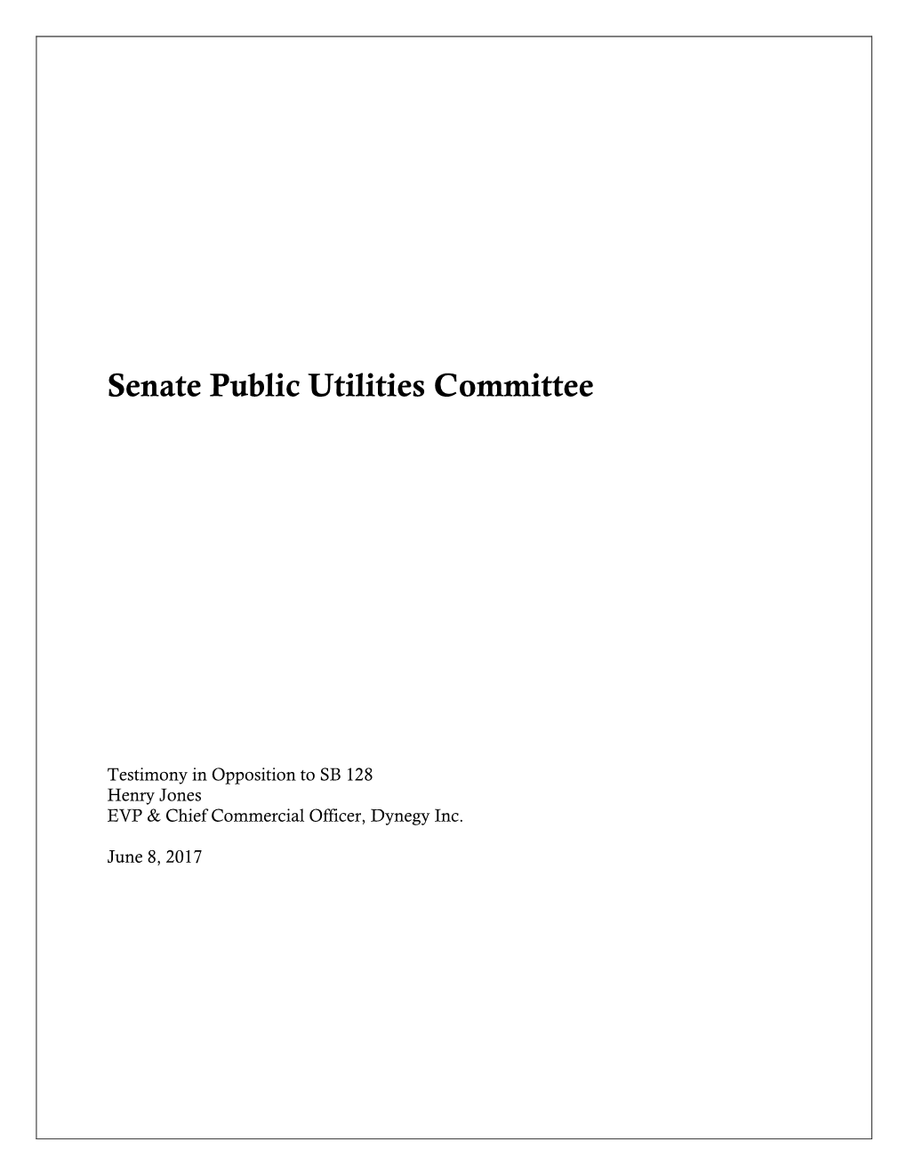 Senate Public Utilities Committee