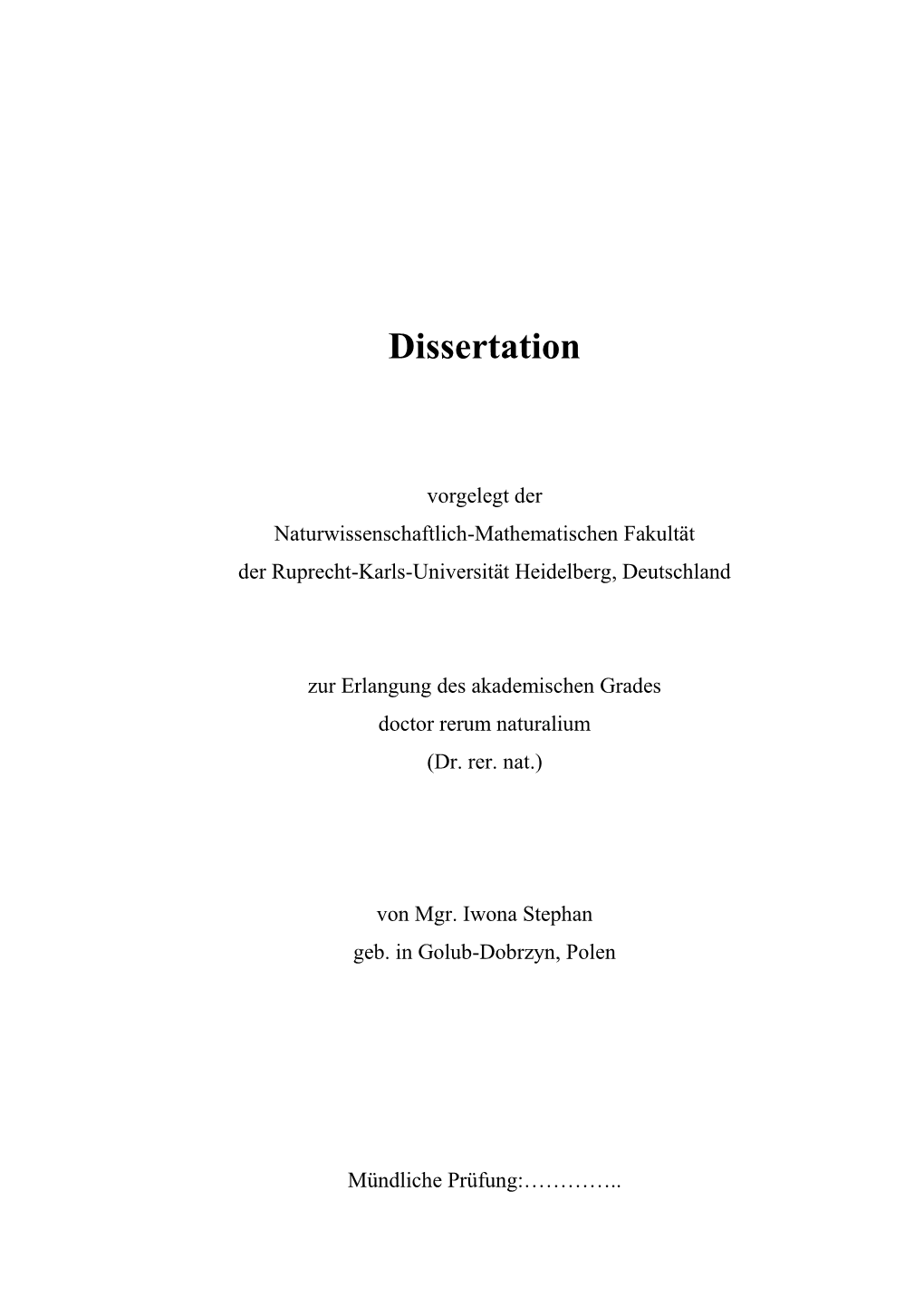 Dissertation