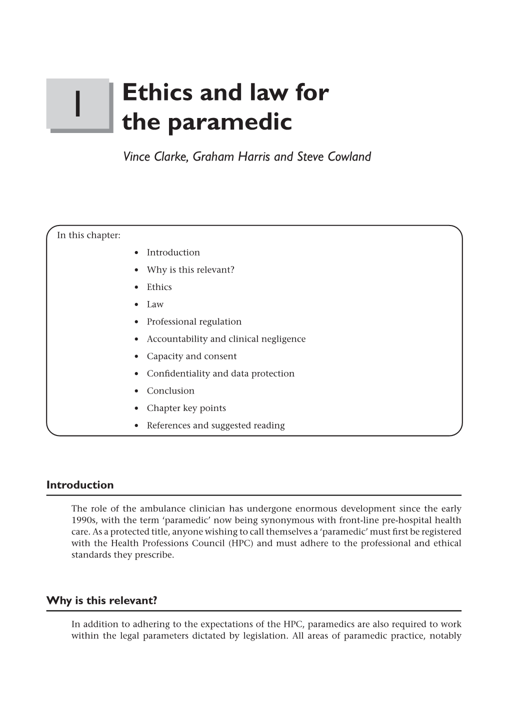 Ethics and Law for the Paramedic 5