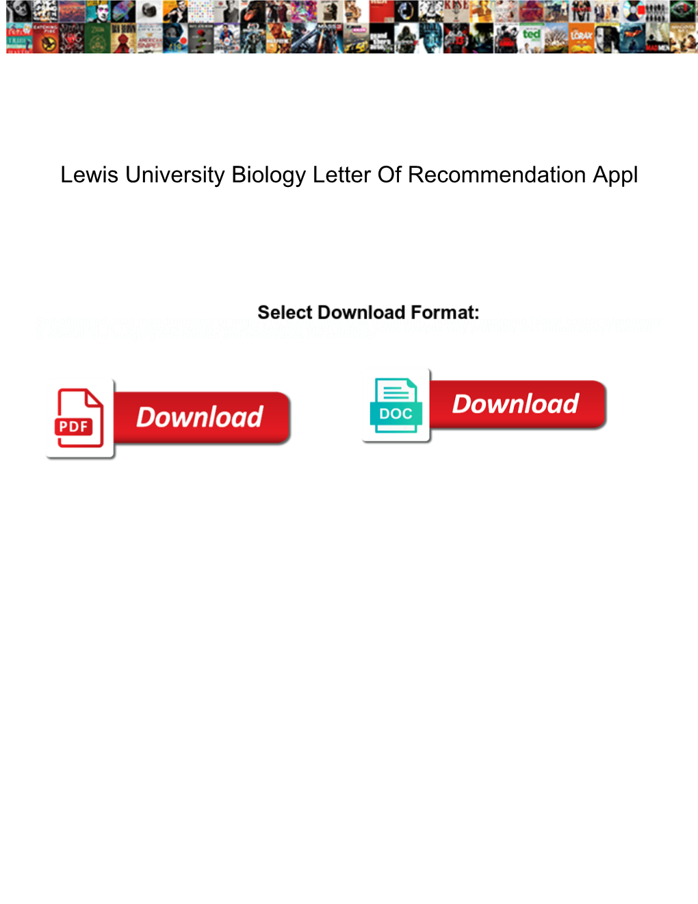 Lewis University Biology Letter of Recommendation Appl