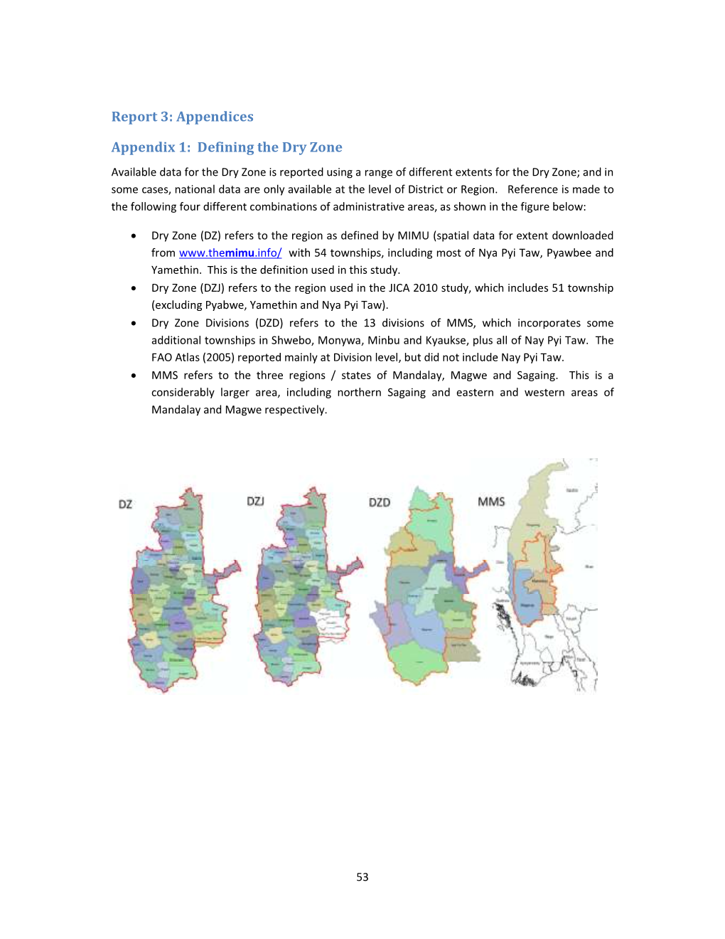 Report 3: Appendices Appendix 1: Defining the Dry Zone