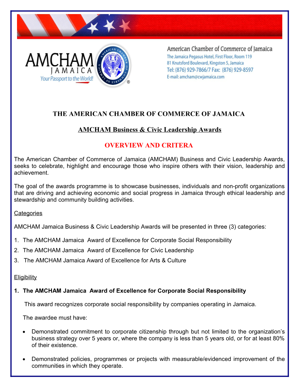 The American Chamber of Commerce of Jamaica