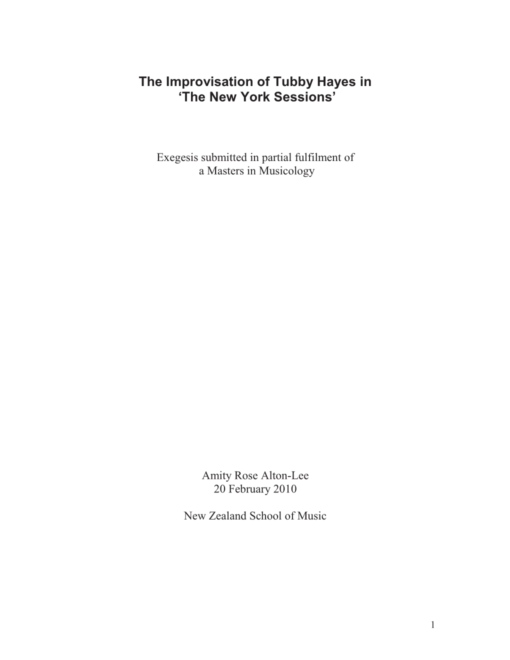 The Improvisation of Tubby Hayes in ‘The New York Sessions’