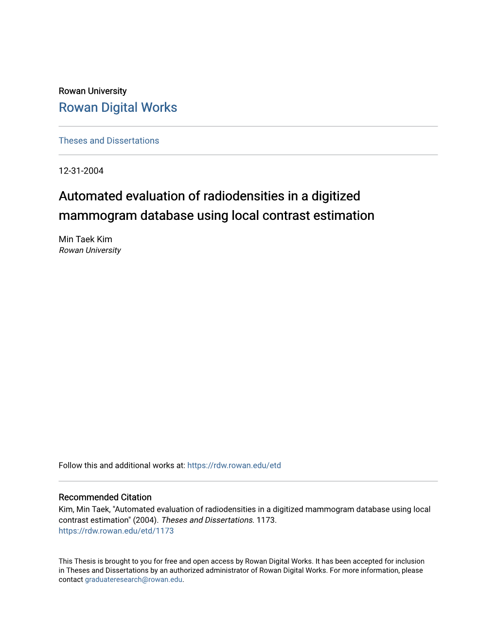 Automated Evaluation of Radiodensities in a Digitized Mammogram Database Using Local Contrast Estimation