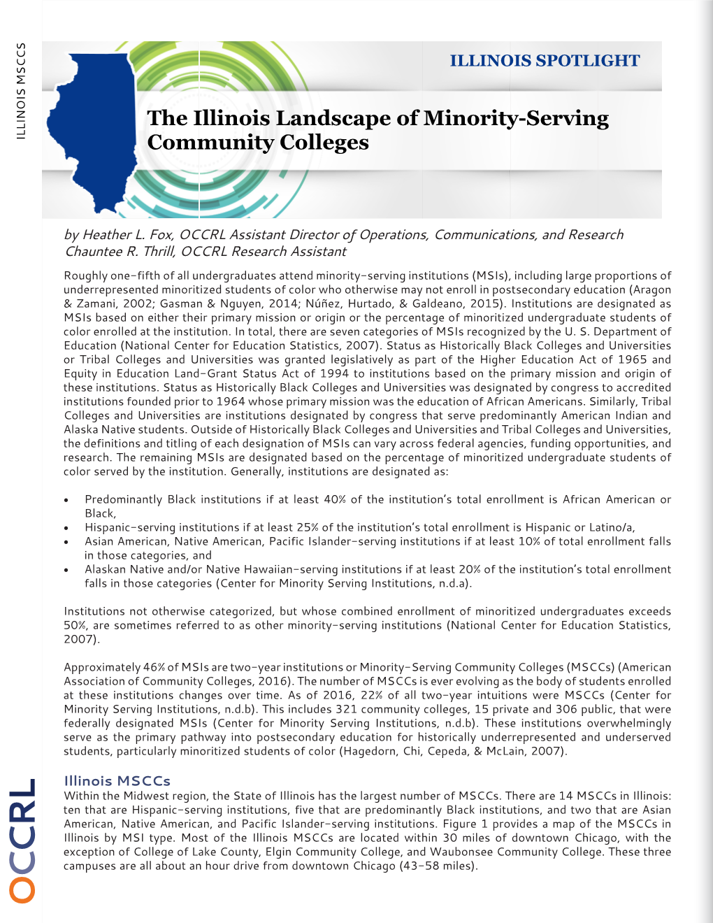 The Illinois Landscape of Minority-Serving Community Colleges