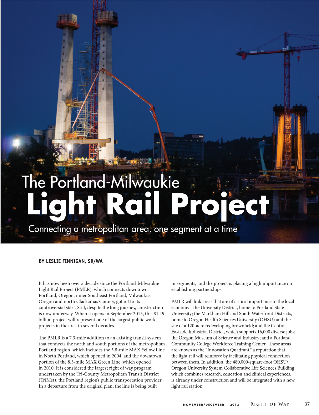 The Portland Milwaukie Light Rail Project