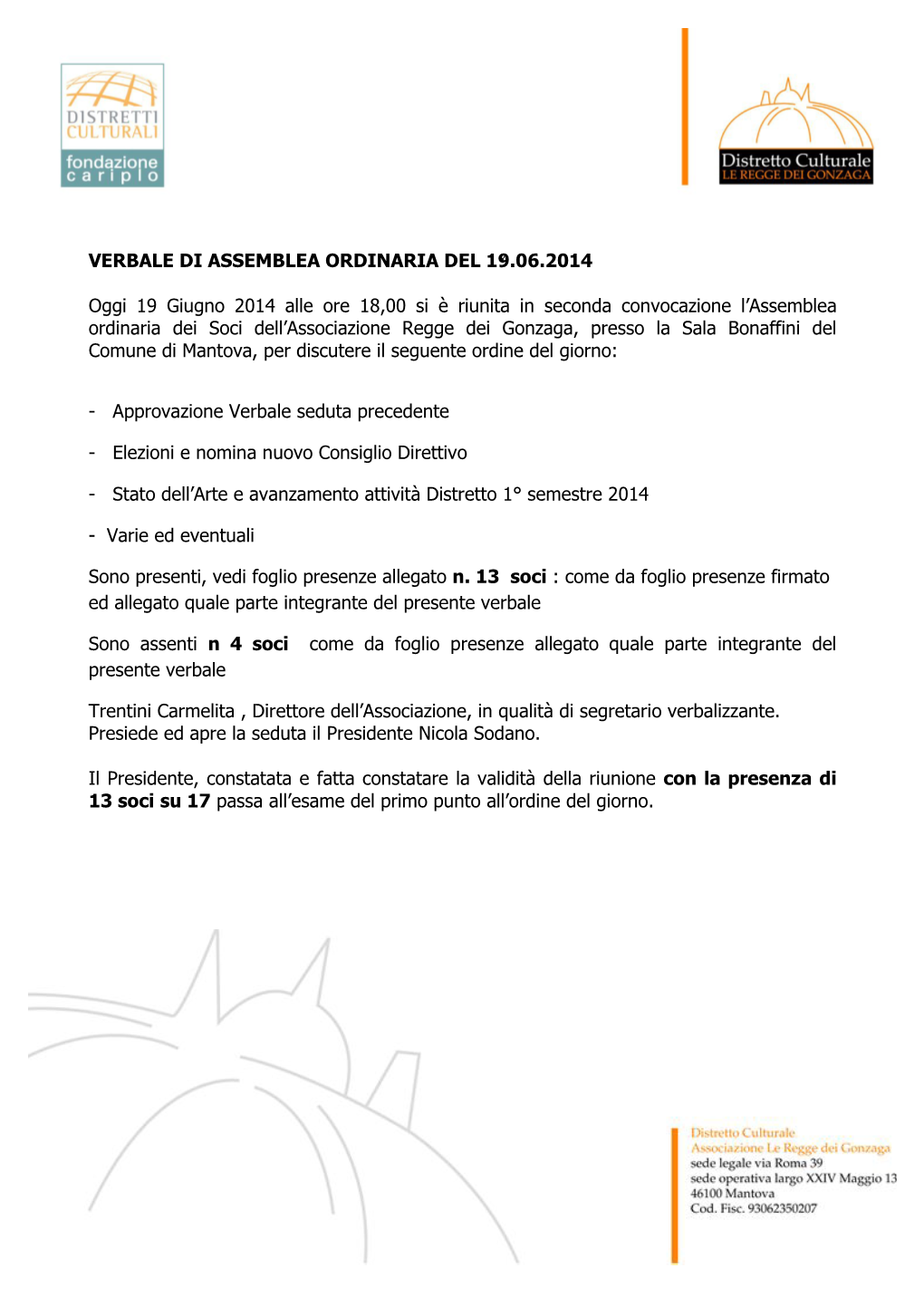 Verbale Di Assemblea Ordinaria Del 19.06.2014