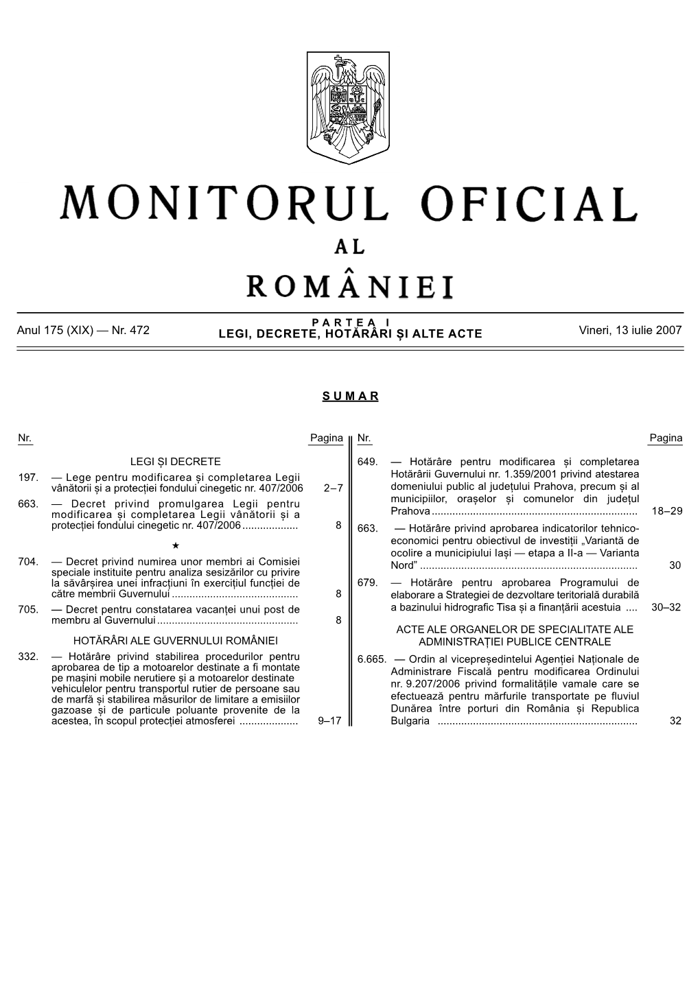 Monitorul Oficial Partea I