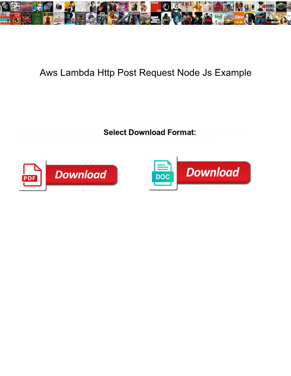 Aws Lambda Http Post Request Node Js Example