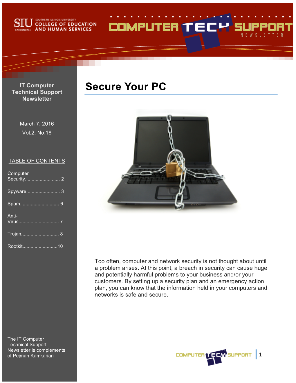 Secure Your PC Newsletter