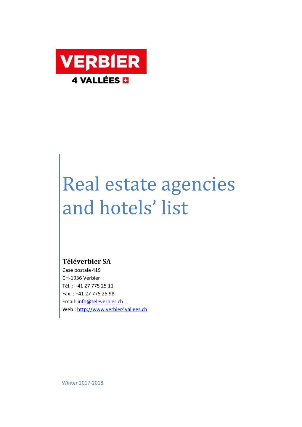 Real Estate Agencies and Hotels' List