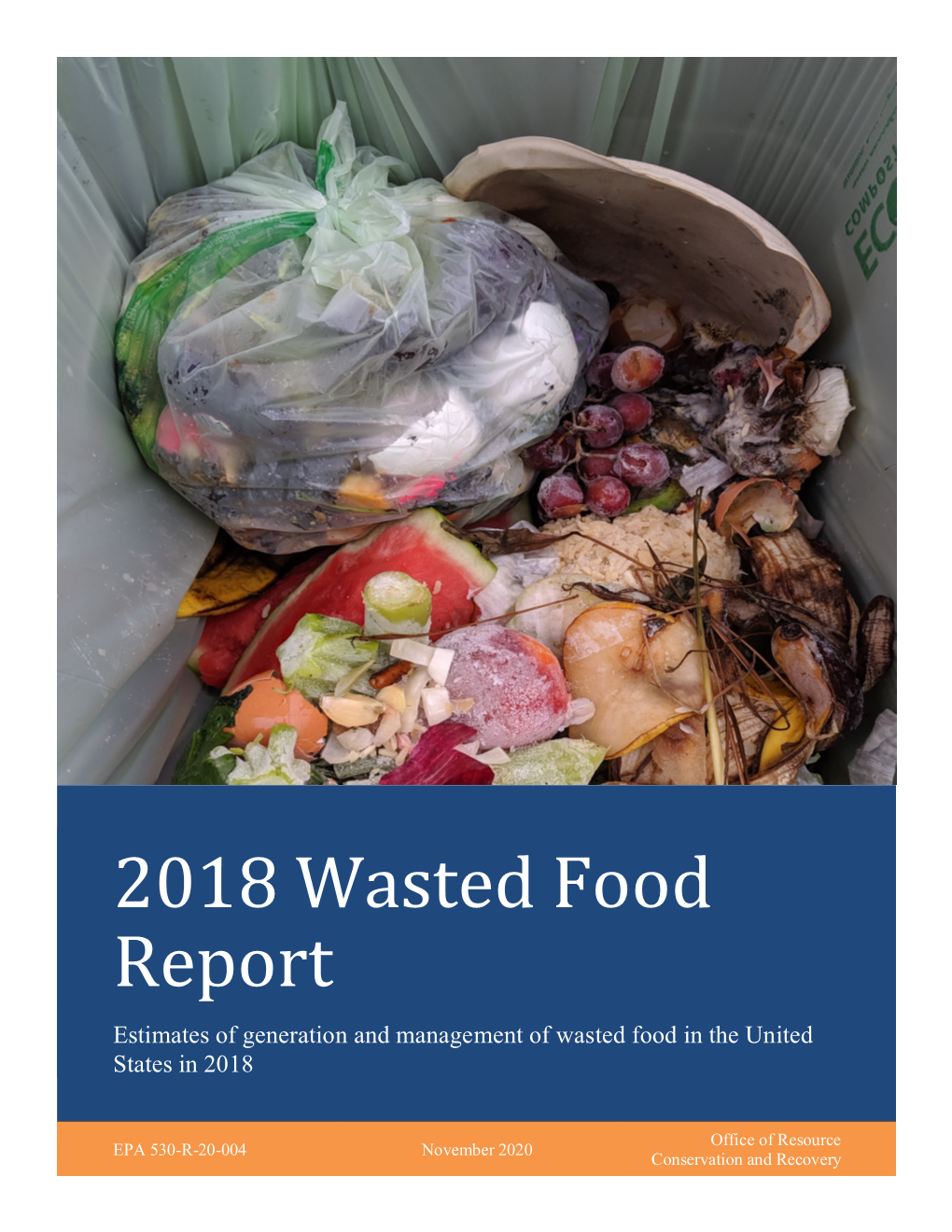 EPA 2018 Wasted Food Report