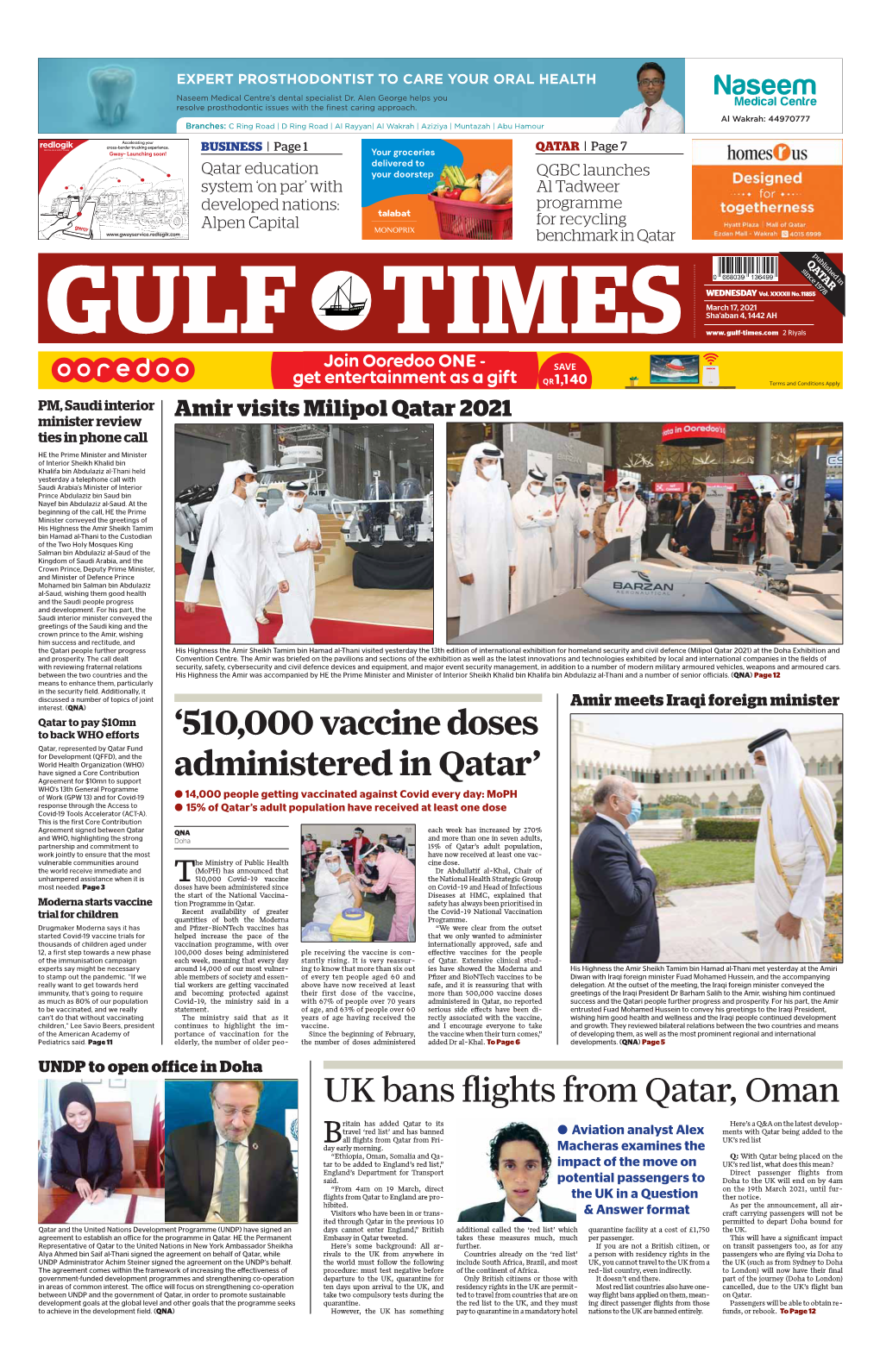 510000 Vaccine Doses Administered in Qatar