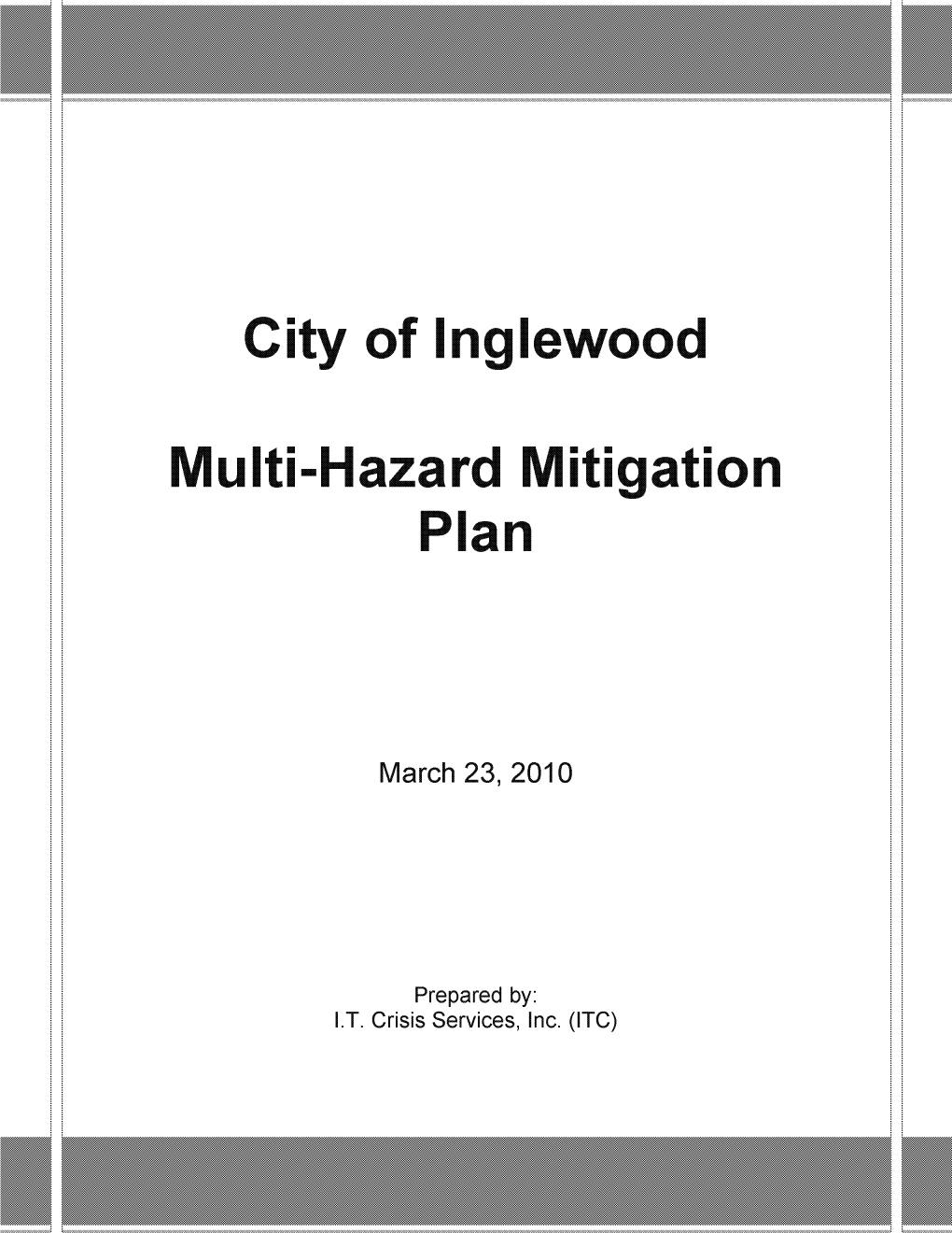 City of Inglewood Multi-Hazard Mitigation Plan