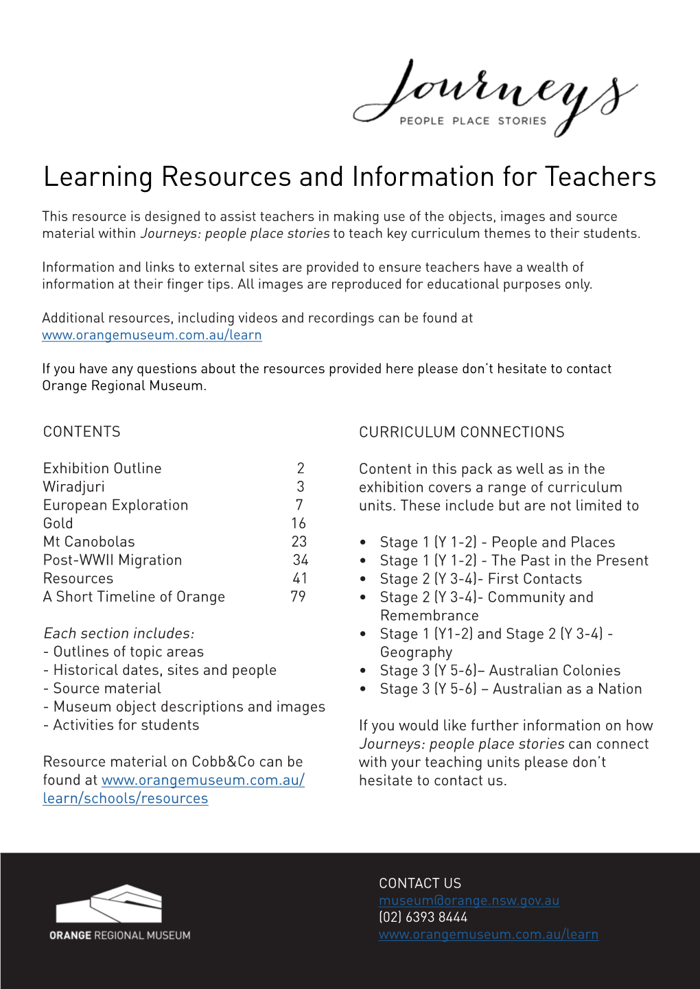 Learning Resources and Information for Teachers