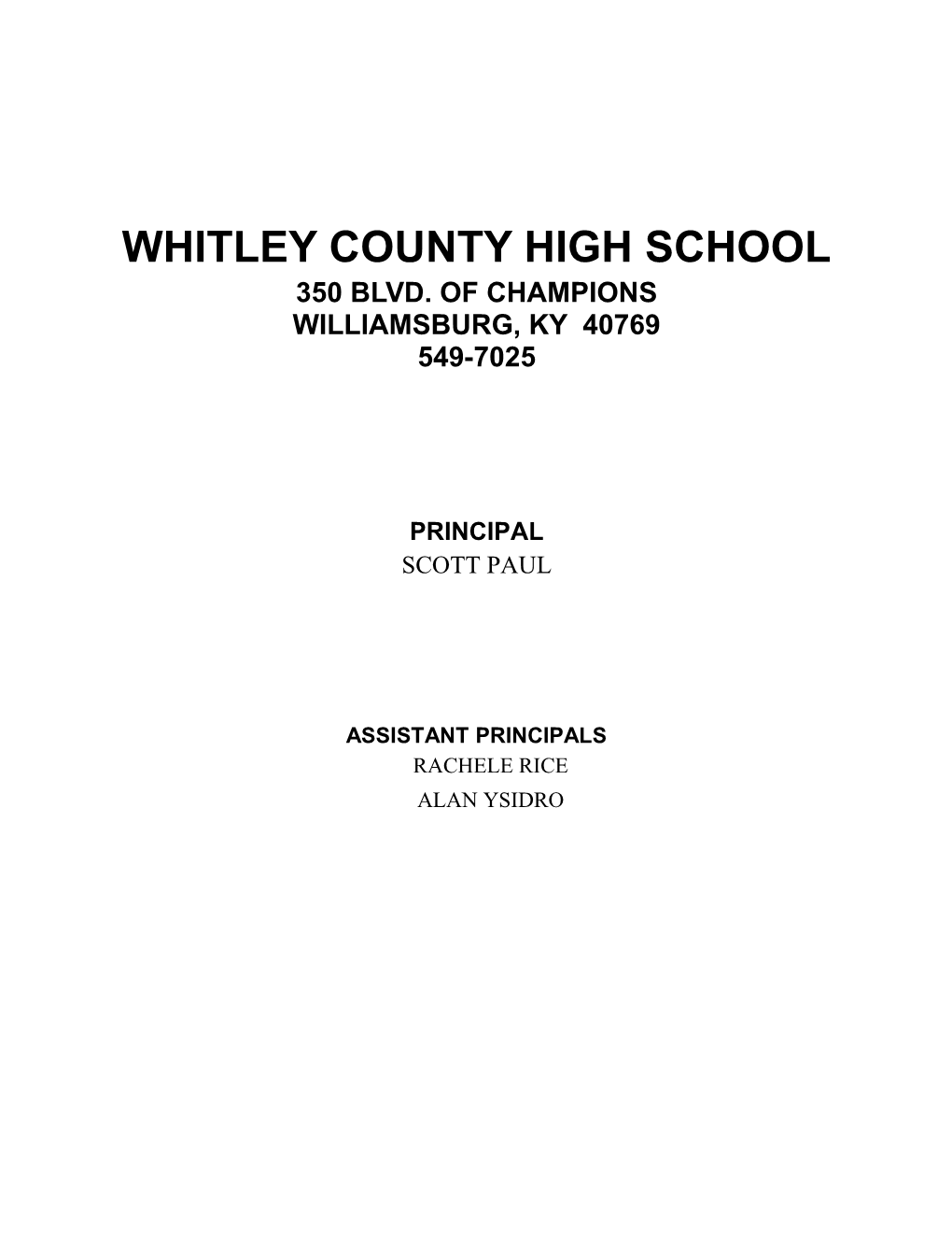 Whitley County High School