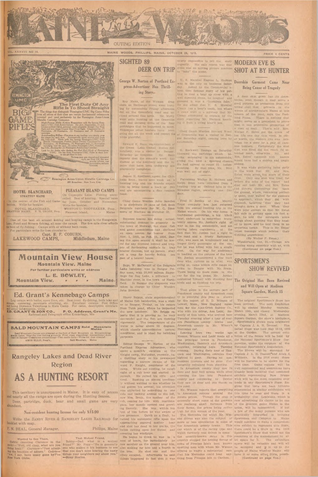 Maine Woods, Phillips, Maine, October 28, 1915