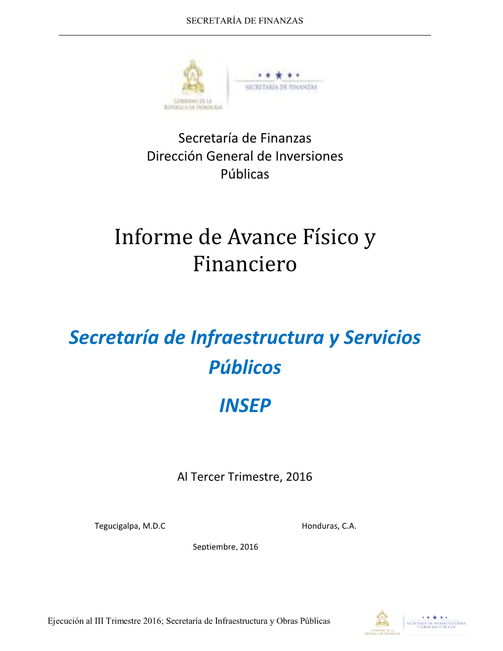 Informe De Avance Fí Sico Y Financiero