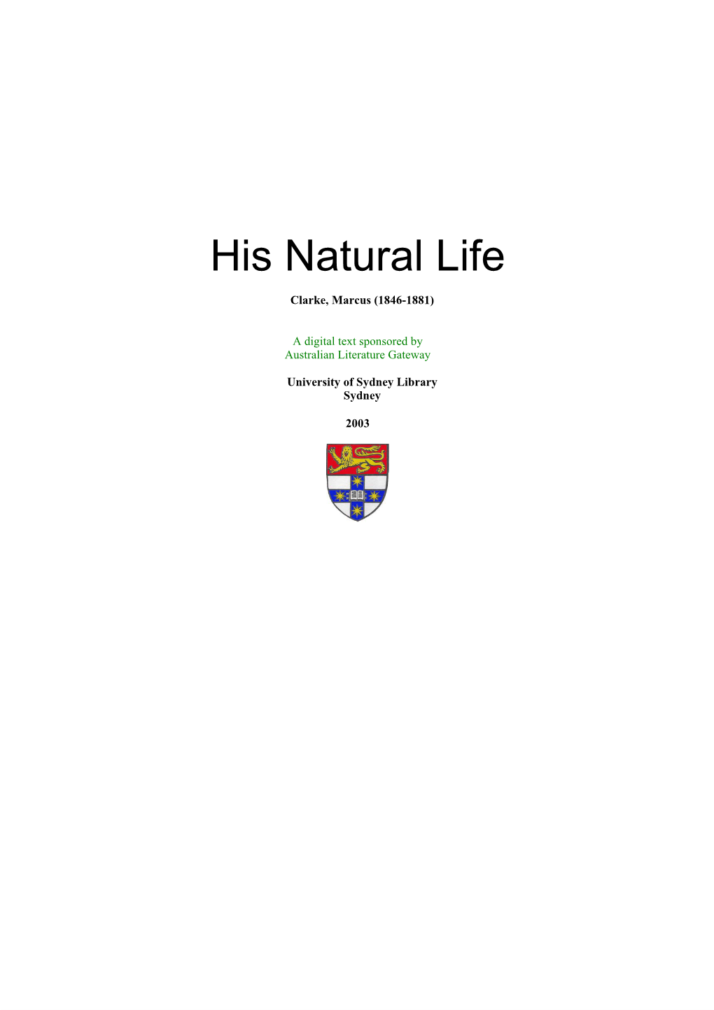 His Natural Life