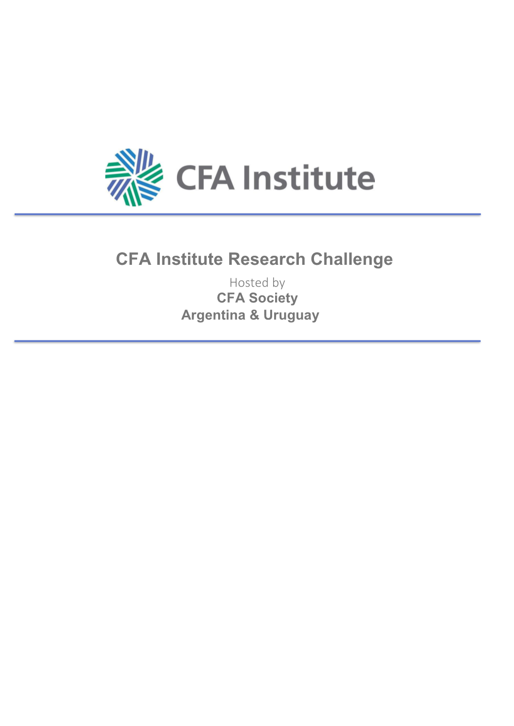 CFA Institute Research Challenge Hosted by CFA Society Argentina & Uruguay