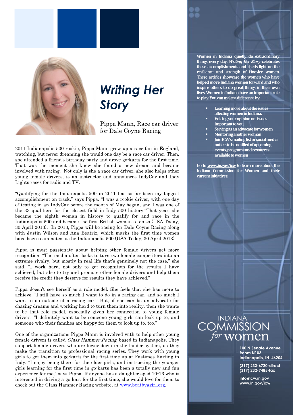 Writing Her Story Celebrates These Accomplishments and Sheds Light on the Resilience and Strength of Hoosier Women