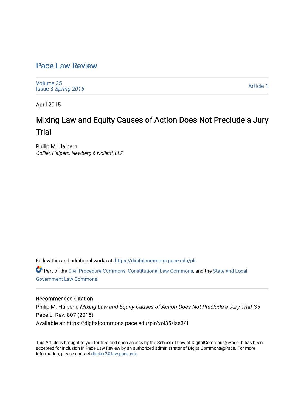 Mixing Law and Equity Causes of Action Does Not Preclude a Jury Trial