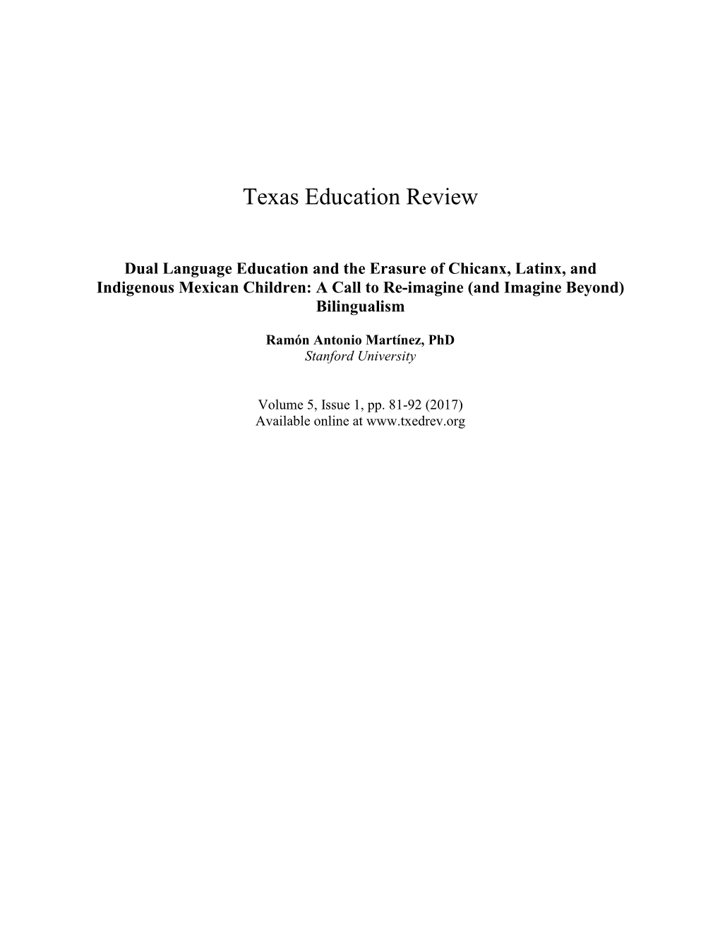 Texas Education Review