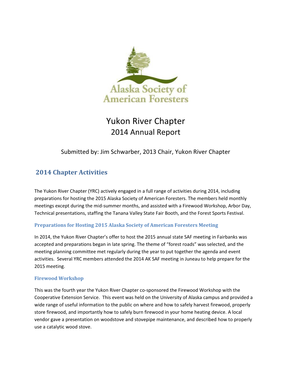 Yukon River Chapter 2014 Annual Report