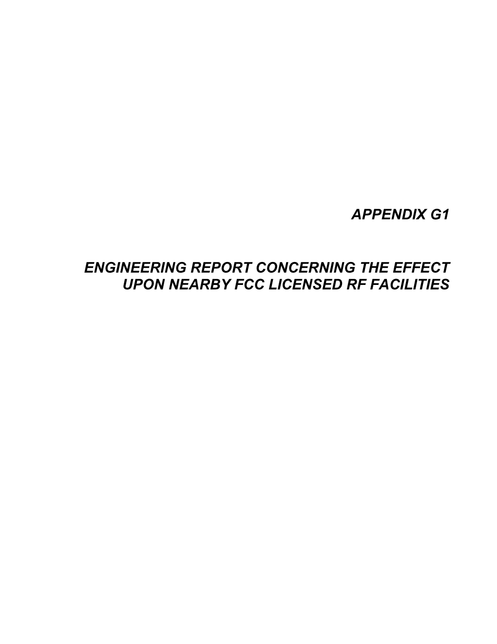 Effect Upon Nearby Fcc Licensed Rf Facilities