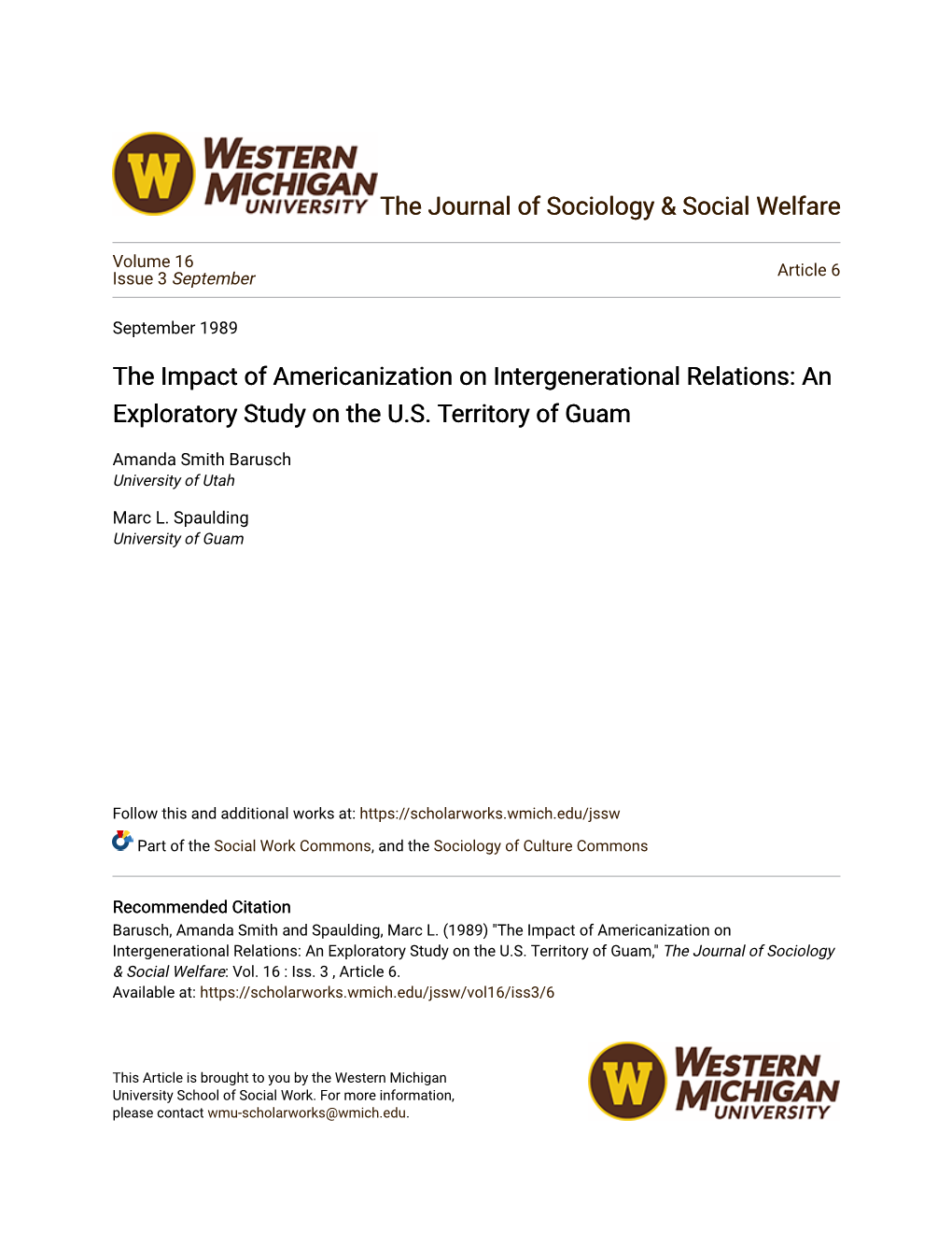 The Impact of Americanization on Intergenerational Relations: an Exploratory Study on the U.S