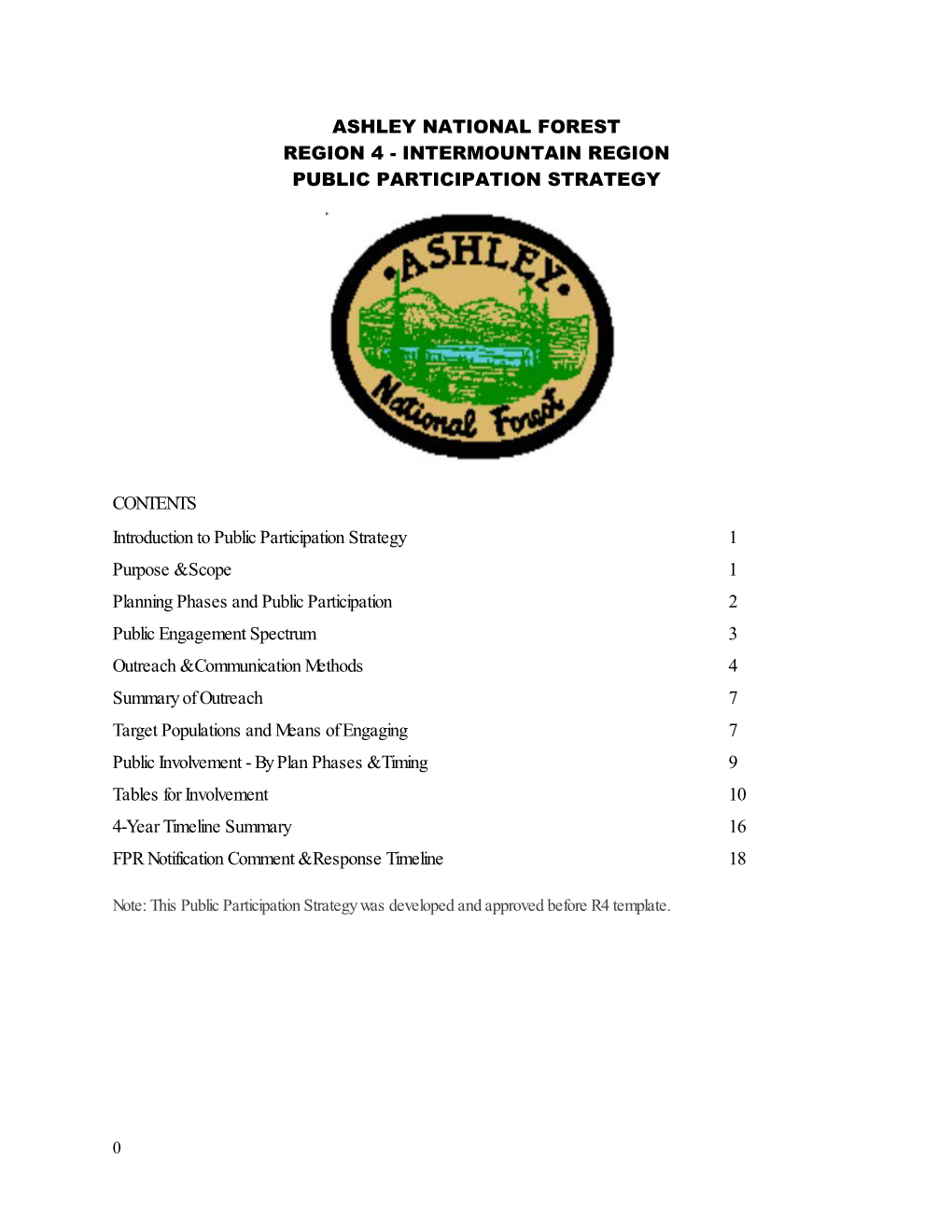 Ashley National Forest Public Participation Strategy