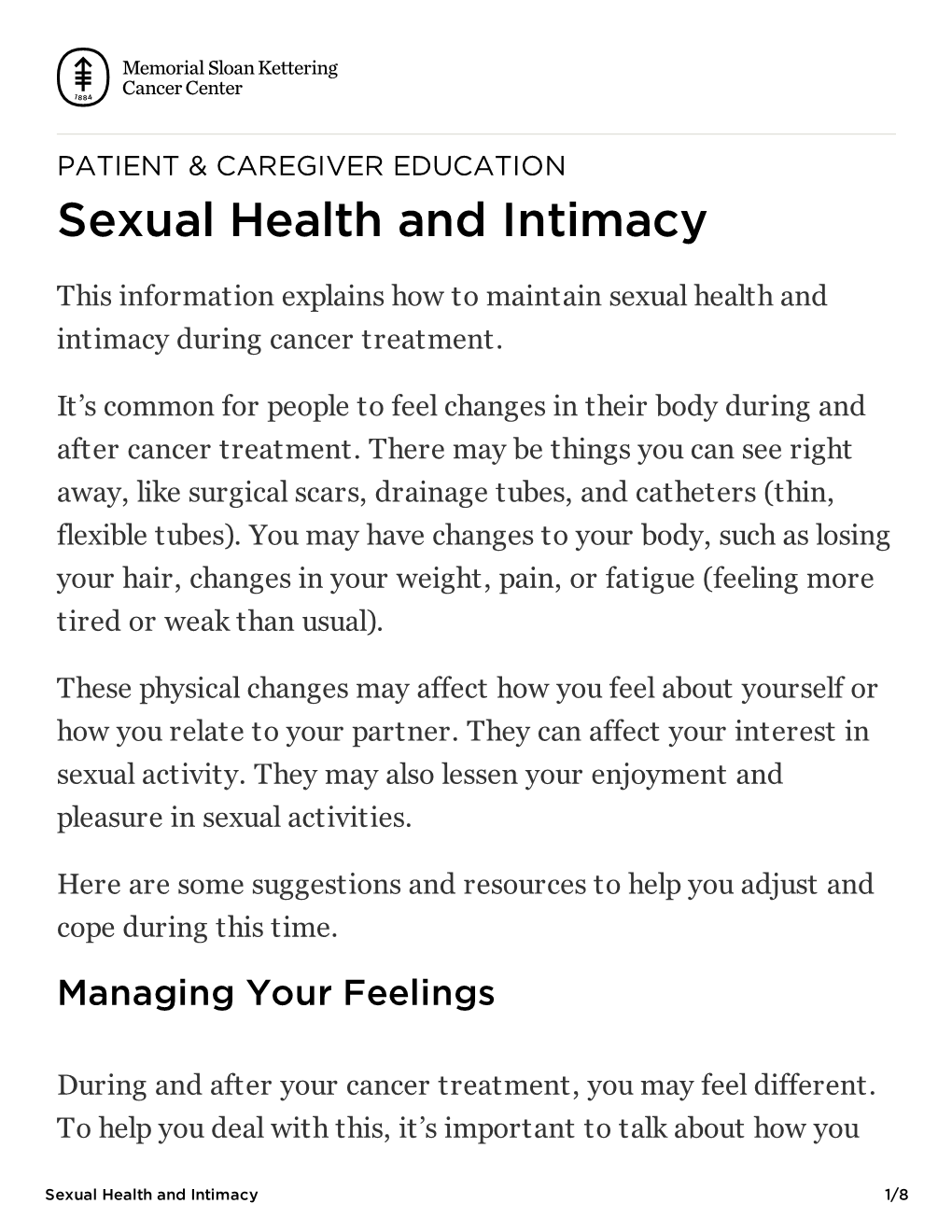 Sexual Health and Intimacy