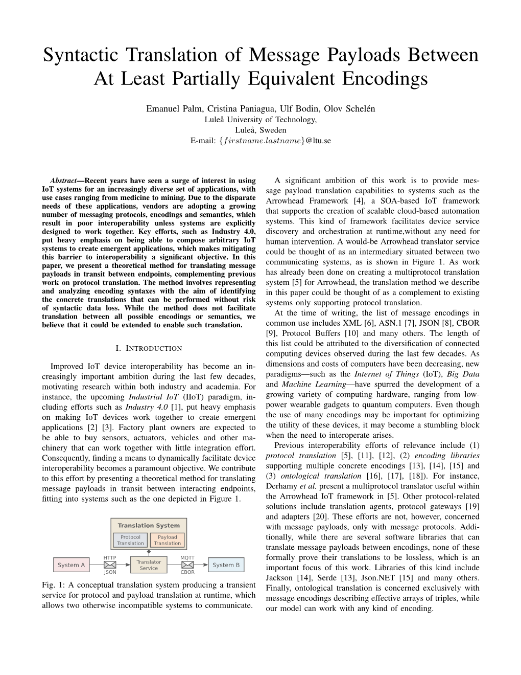 Syntactic Translation of Message Payloads Between at Least Partially Equivalent Encodings